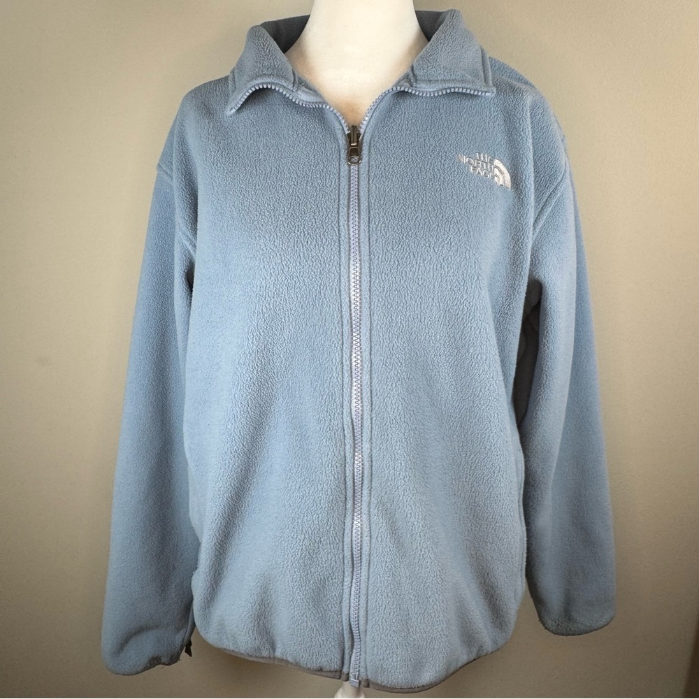 The North Face Full Zip Fleece Jacket in Light Blue - Size Medium (Women’s)